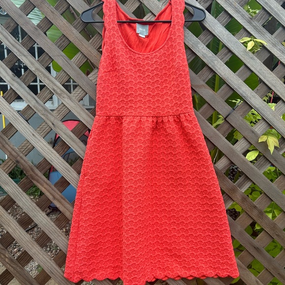 Women’s size XS Maeve Anthropologie Coral Caye Scalloped Hem Cut Out Dress - Picture 5 of 14